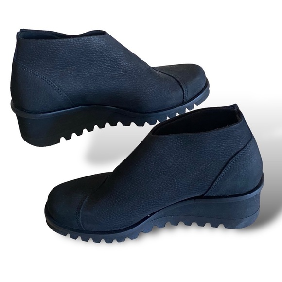 LOINTS OF HOLLANDER Low Wedge Lug Boot Lightning Black Nubuck Leather Re… - Picture 4 of 17